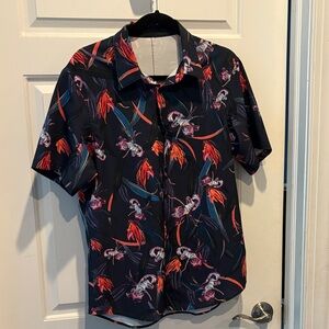 lululemon athletica Black Floral Men's Shirt